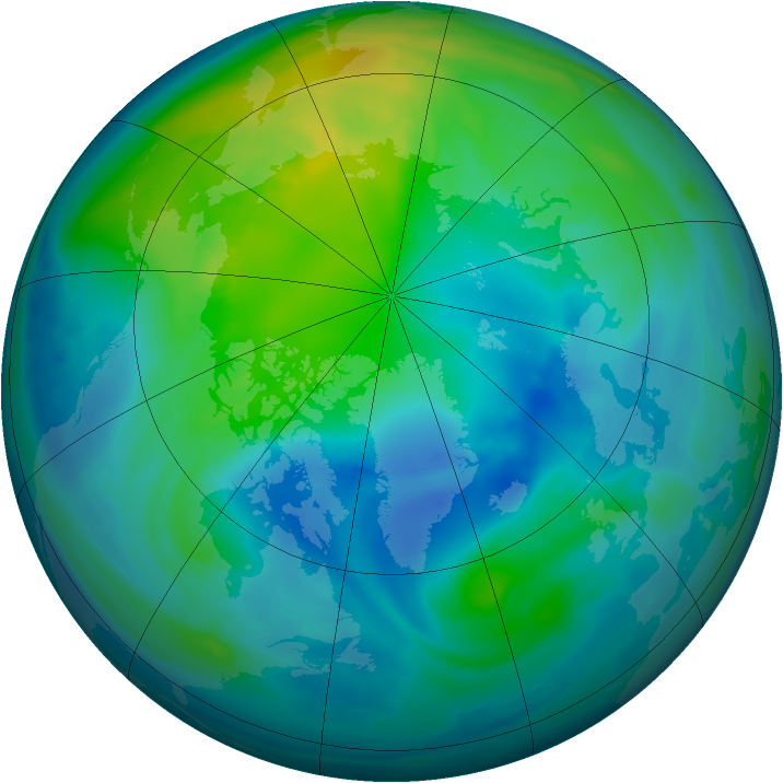 Arctic ozone map for 20 October 2006